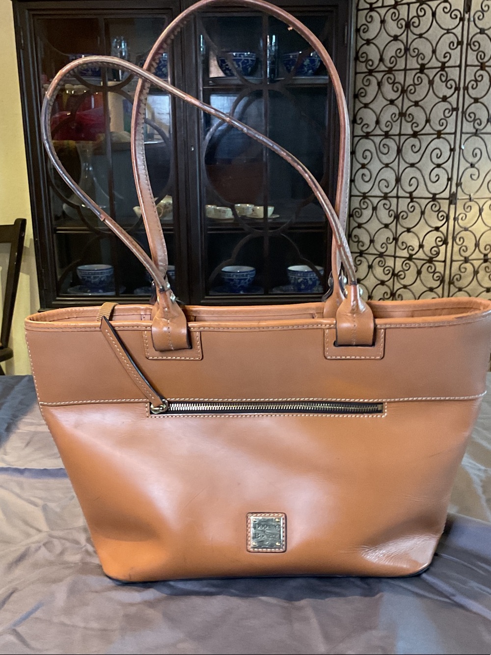 Dooney & Bourke Cognac Leather Shoulder Tote